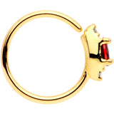 20G 5/16 Red Clear CZ Gem Gold Tone Seamless Circular Ring