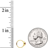 20G 5/16 Red Clear CZ Gem Gold Tone Seamless Circular Ring