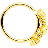 20G 5/16 Red Gem Gold Tone Flower Garden Seamless Circular Ring