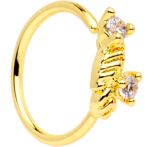 20G 5/16 Clear CZ Gem Gold Tone Openwork Seamless Circular Ring