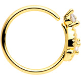 20G 5/16 Clear CZ Gem Gold Tone Openwork Seamless Circular Ring