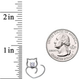 18G Clear CZ Gem Hey Pretty Kitty Cat Closure Ring