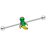 14G Appealing Little Banana Alien Industrial Barbell 38mm