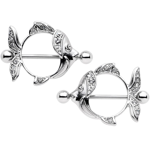 14G 9/16 Angelic Angelfish Nipple Shield Set