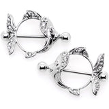 14G 9/16 Angelic Angelfish Nipple Shield Set