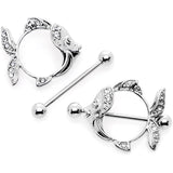 14G 9/16 Angelic Angelfish Nipple Shield Set