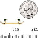 14G 9/16 Clear Gem Gold Tone Just Ducky Barbell Nipple Ring Set