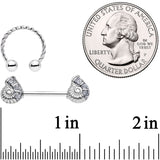 14G 1/2 9/16 Seashell Twisted Horseshoe Nipple Jewelry Set