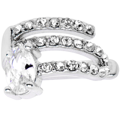 Clear Gem All Of The Bling None Of The Commitment Non Pierced Ear Cuff