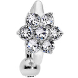 Clear CZ Gem Pretty Posy Flower Top Mount Belly Ring