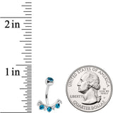 Aqua Clear CZ Gem Wave Of Glamour Belly Ring