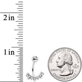 Clear CZ Gem Wave Of Glamour Belly Ring