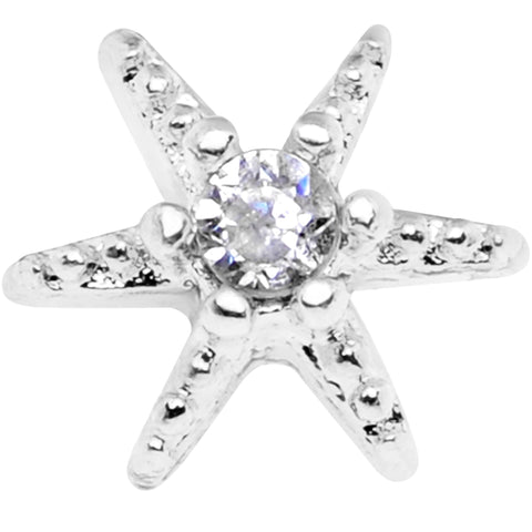 14G Clear CZ Gem Starfish Dermal Anchor Top