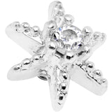 14G Clear CZ Gem Starfish Dermal Anchor Top