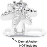 14G Clear CZ Gem Starfish Dermal Anchor Top