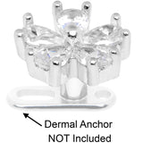14G Clear CZ Gem Beautiful Bloom Dermal Anchor Top