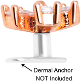 14G Clear CZ Gem Lovely Bloom Rose Gold Tone Dermal Anchor Top