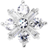 14G Clear CZ Gem Ice Princess Dermal Anchor Top