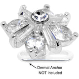 14G Clear CZ Gem Ice Princess Dermal Anchor Top