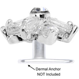 14G Clear CZ Gem Ice Princess Dermal Anchor Top