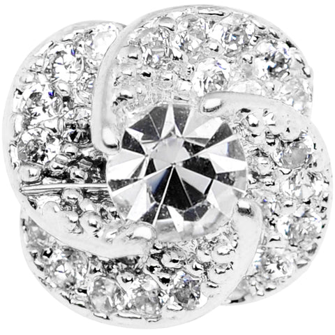 14G Clear CZ Gem Roses Romance Dermal Anchor Top