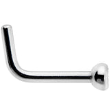18G Grade 23 Titanium Press Fit CZ Micro Ball L Shaped Nose Ring