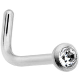 20G G23 Titanium Press Fit Clear CZ Micro Ball L Shaped Nose Ring