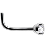 20G 1/4 Clear 3mm CZ Gem Grade 23 Titanium L Shaped Nose Ring