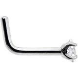 18G Clear 2mm CZ Gem Grade 23 Titanium Rhombus L Shaped Nose Ring