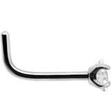 20G Clear 2mm CZ Gem Grade 23 Titanium Rhombus L Shaped Nose Ring