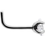 20G Clear 3mm CZ Gem Grade 23 Titanium Rhombus L Shaped Nose Ring
