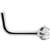 18G Clear 3mm CZ Star Gem Grade 23 Titanium L Shaped Nose Ring