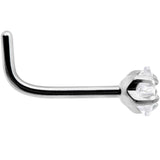 20G Clear 3mm CZ Star Gem Grade 23 Titanium L Shaped Nose Ring