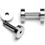 2G Steel Double Flare Screw Fit Tunnel Plug Set