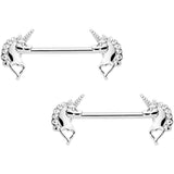 14G 5/8 Precious Unicorn Barbell Nipple Ring Set