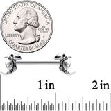 14G 9/16 Aliens Landed Crescent Moon Barbell Nipple Ring Set