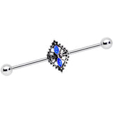 14G Glitter Blue Halloween Spider Queen Industrial Barbell 38mm