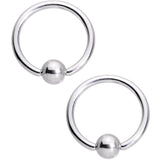 14G 13mm Rainbow Alien Spaceship BCR Captive Nipple Ring Set