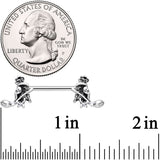 14G 9/16 Hamsa Hand Flower Barbell Nipple Ring Set