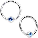 14G 13mm Blue Gem Faux Druzy UFO BCR Captive Nipple Ring Set Of 4