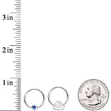 14G 13mm Blue Gem Faux Druzy UFO BCR Captive Nipple Ring Set Of 4