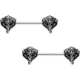 14G 9/16 Inspired By The Wild Elephant Barbell Nipple Ring Set