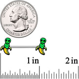 14G 9/16 Appealing Little Banana Alien Barbell Nipple Ring Set
