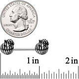 14G 9/16 Jack O Lanterns Barbell Nipple Ring Set