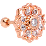 18G 5/16 Clear Gem Rose Gold Tone Snowflake Cartilage Tragus