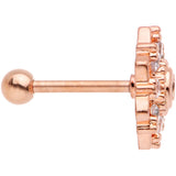 18G 5/16 Clear Gem Rose Gold Tone Snowflake Cartilage Tragus
