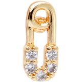 18G 5/16 Clear Gem Punk Rock Safety Pin Cartilage Tragus