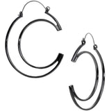 Black Howl at the Moon Crescent Moon Tunnel Plug Earrings