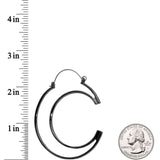 Black Howl at the Moon Crescent Moon Tunnel Plug Earrings