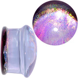 3/4 Purple Dichroic Glass Mystic Rainbow Galaxy Double Flare Plug Set